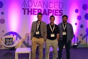 Franco Cescotti, Gastón Topol y Diego Croci, de Dharma, la compañía argentina que desarrolló una terapia contra la artrosis
