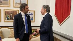 Santiago Cafiero y Anthony Blinken en el G-20