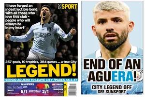 "Legend!" Agüero deja el City y los medios ingleses mostraron su respeto
