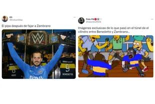 Los usuarios llenaron las redes sociales de memes luego de la pelea entre Carlos Zambrano y Darío Benedetto