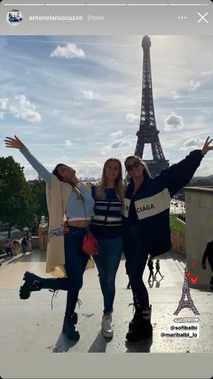 Antonela recorrió París con Sofía Balbi y su hermana