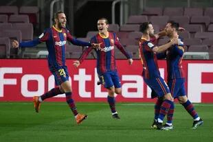 Lionel Messi festeja su golazo de tiro libre ante Athletic Bilbao