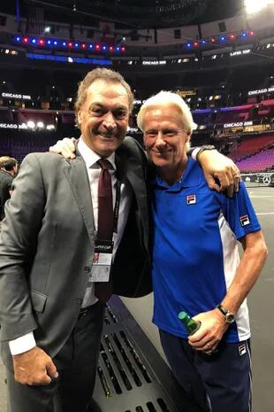 El reencuentro de Clerc con Björn Borg, el tenista al que nunca le pudo ganar.
