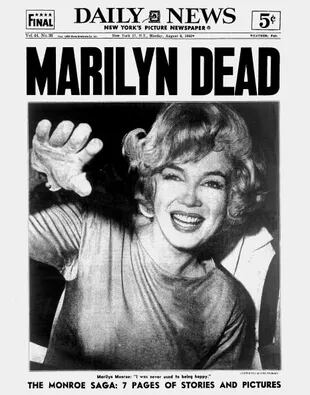 6 de agosto de 1962. La tapa del Daily News informa sobre la muerte de Marilyn Monroe