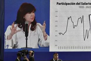 Cristina Kirchner mostró gráficos con los que buscó realzar su gestión 
