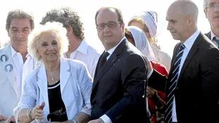 Estela de Carlotto recorrió junto a Hollande el Parque de la Memoria