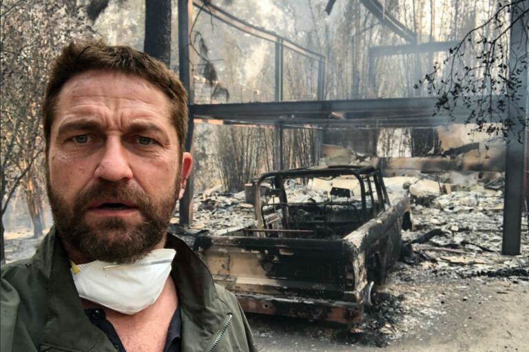 Así quedó la casa del actor Gerard Butler tras el incendio en California