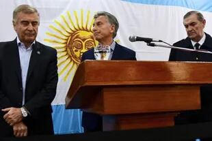 Oscar Aguad, Mauricio Macri y Marcelo Srur