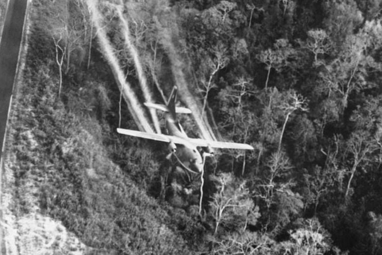 Las tropas estadounidenses liberaron aproximadamente 20 millones de galones de agente naranja para destruir cultivos en Vietnam