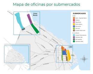 Mapa de oficinas por submercados por L.J.Ramos