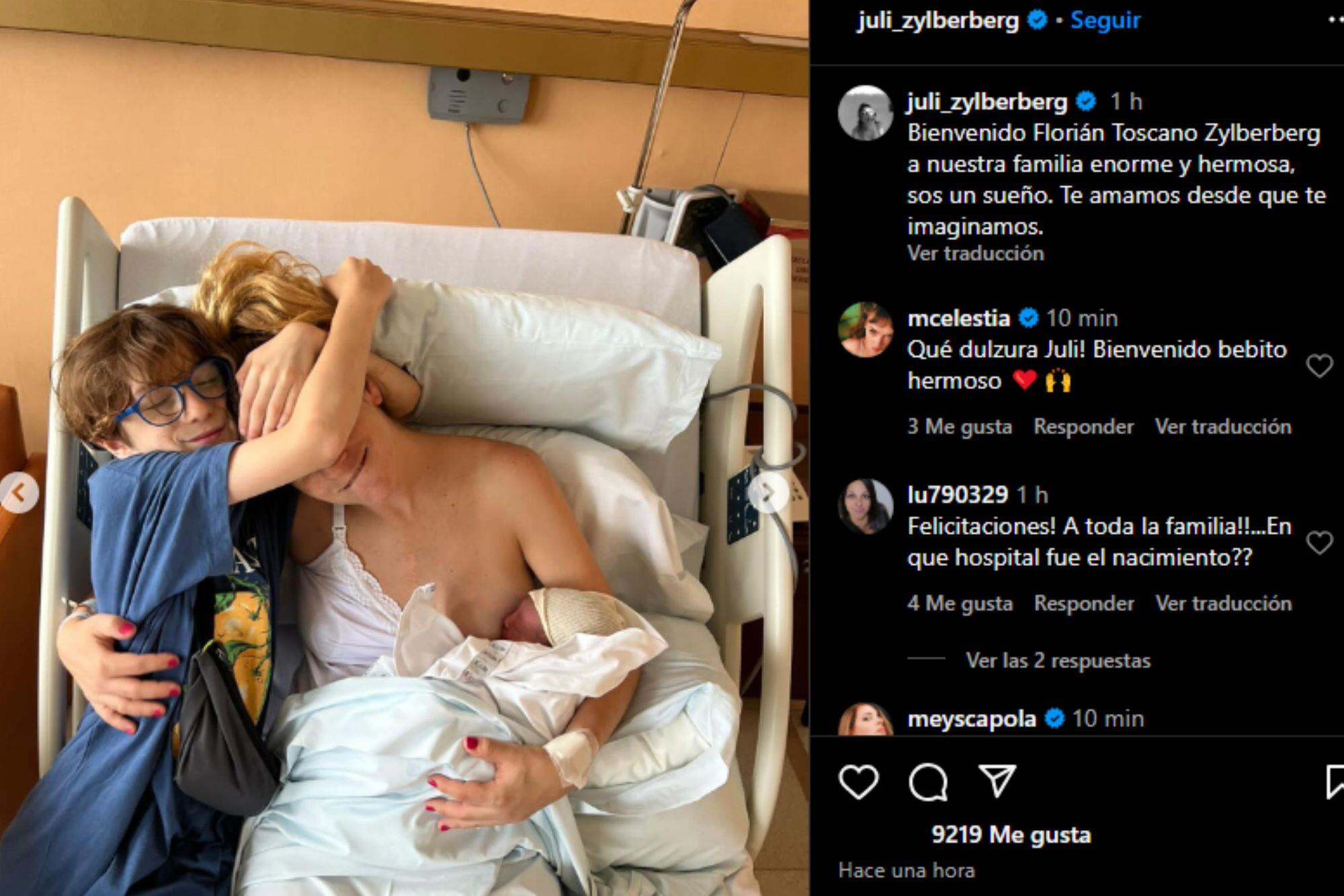 Julieta Zylberberg mostró a su segundo hijo, Florian (Foto Instagram @juli_zylberberg)