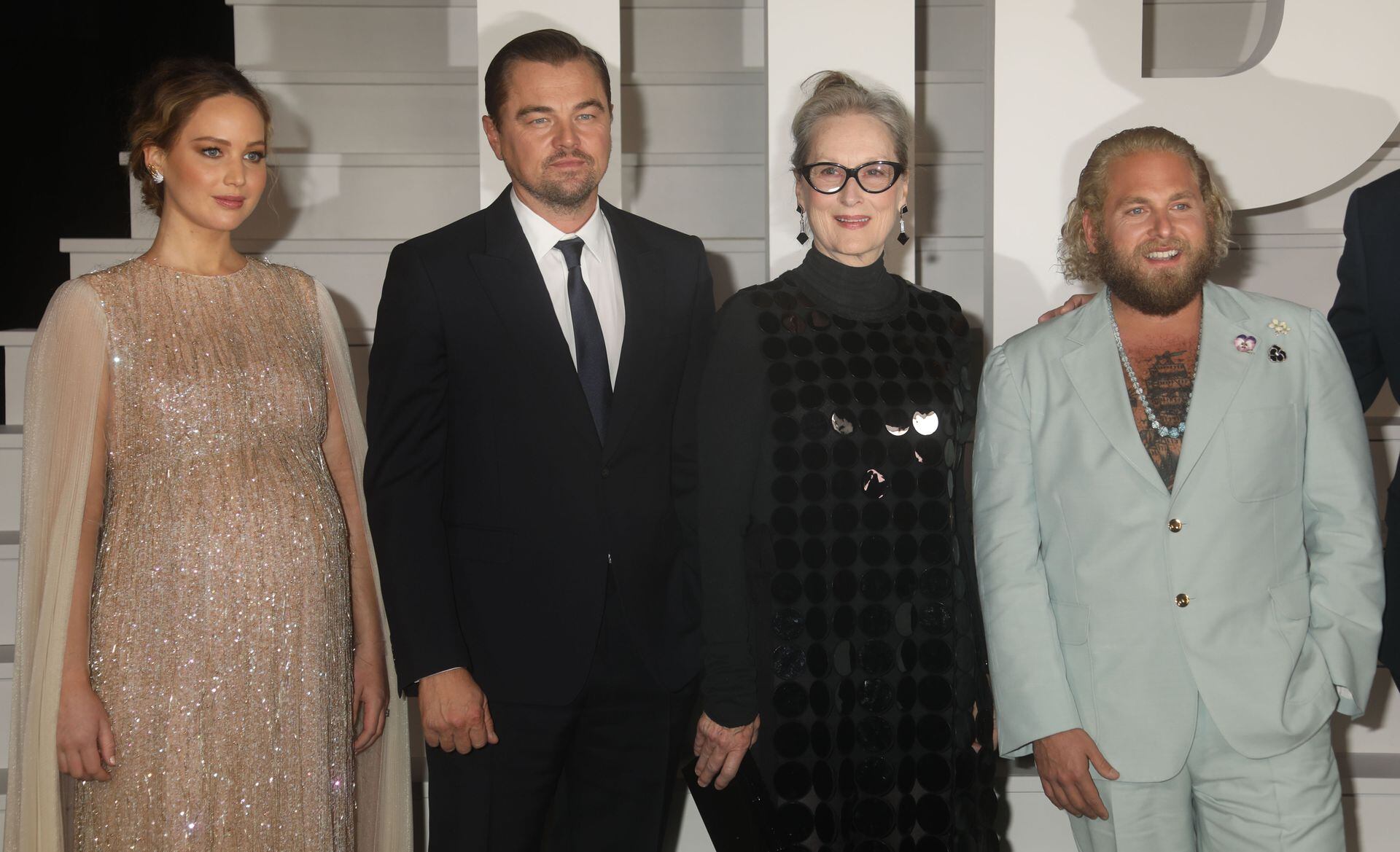 DiCaprio y Lawrence, junto a Meryl Streep y Jonah Hill, también protagonistas del film