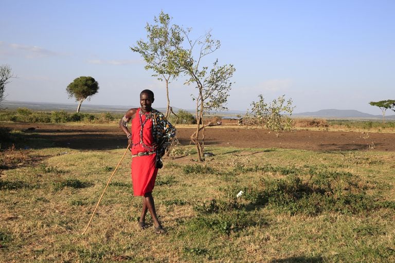 Joven Maasai en Ngorongoro