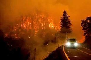El incendio cerca del Bosque Nacional Klamath en California el 30 de julio del 2022.  (Foto AP/Noah Berger)