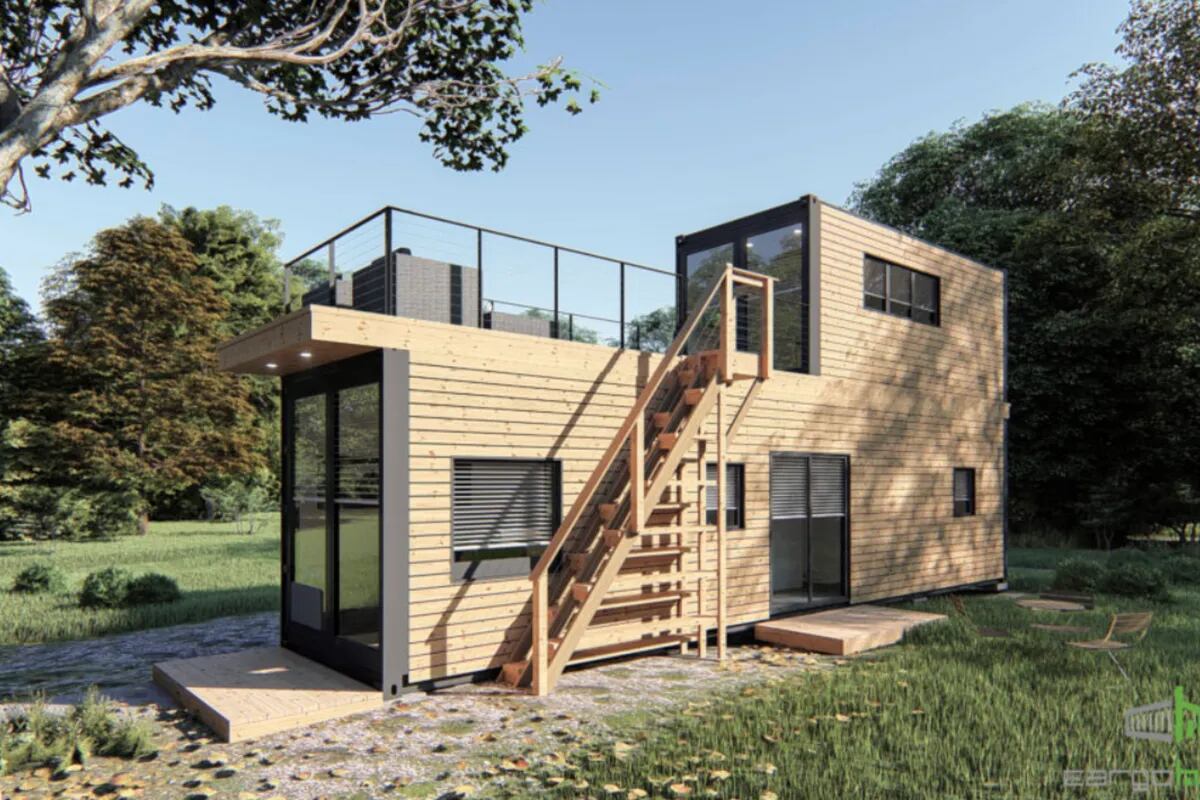 Innovadora: crean con contenedores una original casa de dos pisos con  terraza - LA NACION