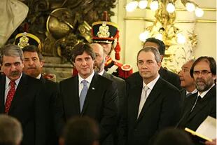 Aníbal Fernández, Amado Boudou, Julio Alak y Jorge Coscia (Archivo)