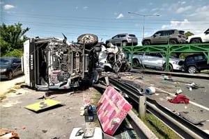 Panamericana: dos camiones chocaron en el ramal Campana, hay demoras y un herido de gravedad