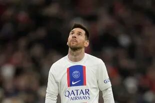 Messi, durante el partido contra Bayern Múnich que marcó la eliminación de PSG de la Champions