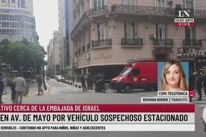 Corte en Av. de Mayo por vehículo sospechoso estacionado cerca de la embajada de Israel