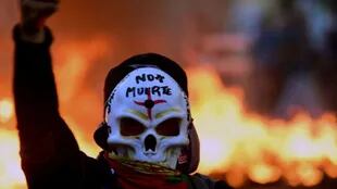 Manifestante en Santiago, Chile, durante las protestas de noviembre de 2019.