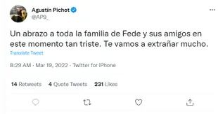 Agustín Pichot expresó sus condolencias a la familia y amigos del exPuma