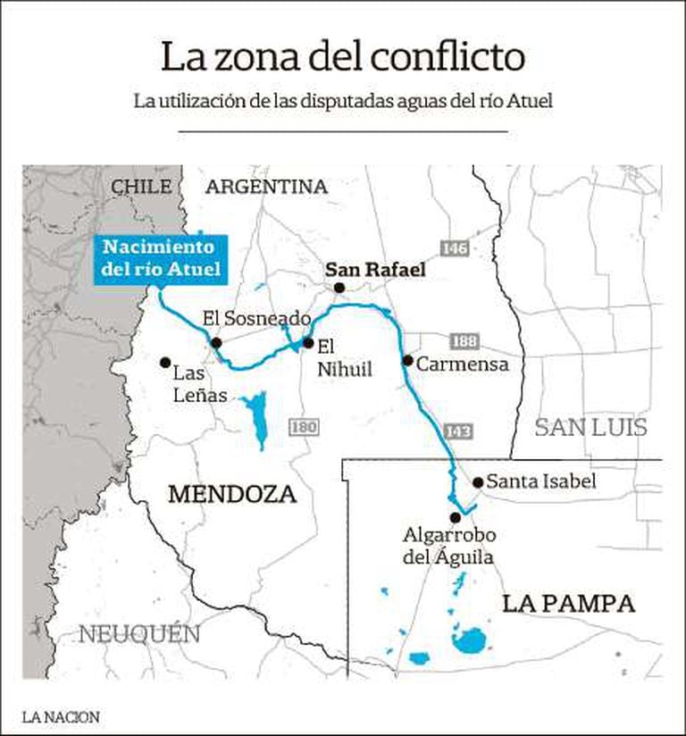 Río Atuel un avance hacia la solución definitiva LA NACION