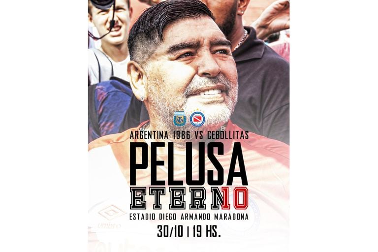 El afiche de "Pelusa Eterno", el homenaje que hará Argentinos Juniors a la figura más importante de la historia de su semillero.