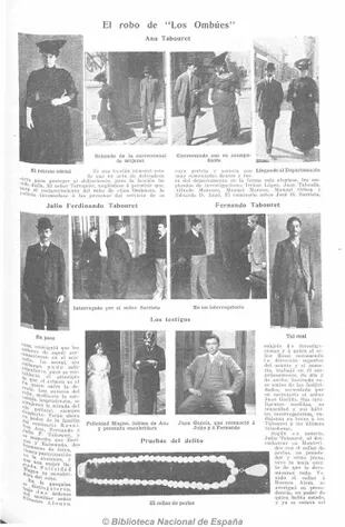 El episodio del robo de las joyas de la esposa de Tornquist tuvo gran difusión en la prensa local. Aquí, en Caras y Caretas del 27 de abril de 1907.