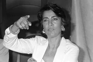Irene Papas en la presentación del film Cristo se detuvo en Eboli, en el festival de Cannes en 1979