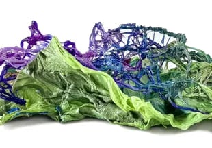 Pieza a partir de filamentos 3D obtenidos de desechos por Mabel Pena