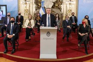 El presidente de la Nación, Alberto Fernández, presentó el proyecto de reforma de la Justicia en el Salón Blanco de la Casa Rosada