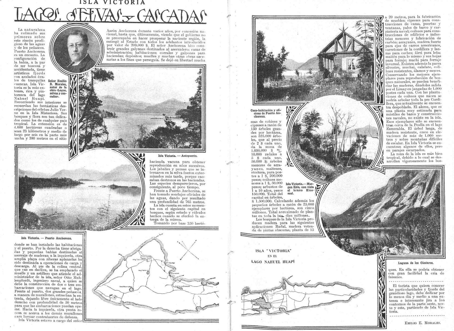 Una nota dedicada a la Isla Victoria en Caras y Caretas del 1/9/1917
