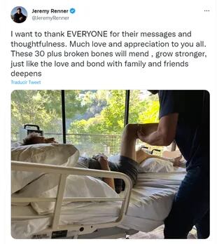 Jeremy Renner le dedicó un mensaje de agradecimiento a sus fans