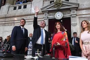 Acto de apertura de año de la Asamblea legislativa 2020. Sergio Massa, Alberto Fernández, Cristina Fernández de Kirchner y Claudia Ledesma Abdala