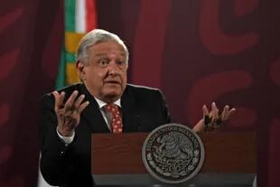 Andrés Manuel López Obrador, durante su conferencia de prensa de esta mañana