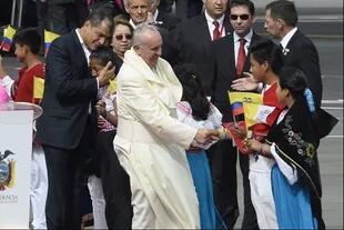 El Papa, junto a Rafael Correa