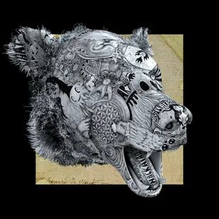 Versión digital de la Cabeza de oso, realizada por el dúo de artistas Hackatao