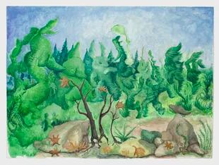 "El baile de las hojas perennes", otra pintura de este año
