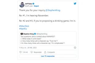 Jeff Rake anticipó una posible fecha de estreno en un intercambio de tuits con Stephen King