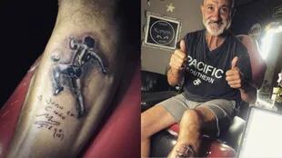 El tatuaje que se hizo en su pierna izquierda el día siguiente a la muerte de Diego.