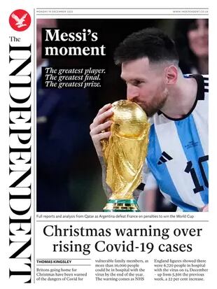 "Biggest player, biggest finalist, biggest prize"on the cover of the English newspaper The Independent