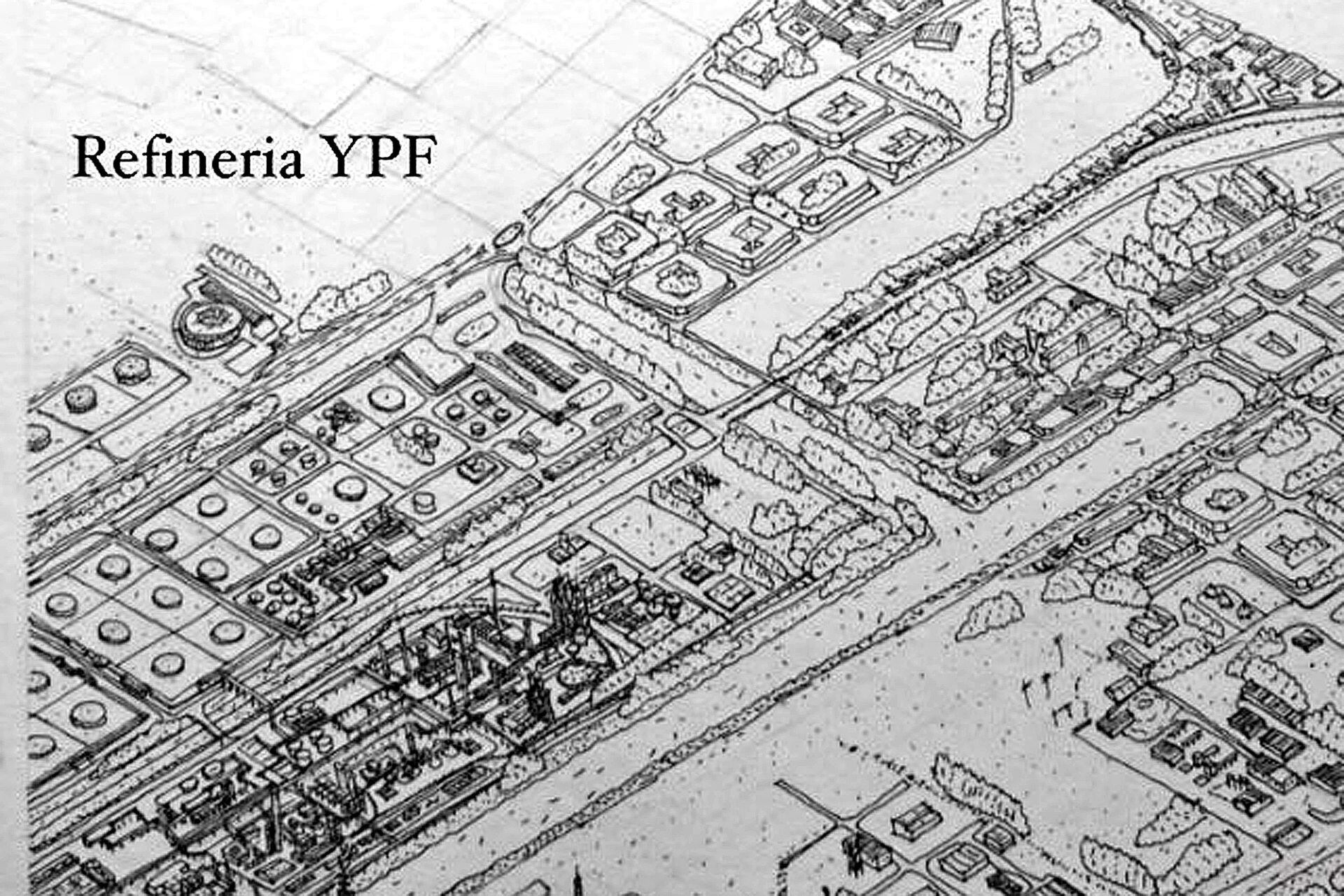 Las distintas partes del mapa de la ciudad de La Plata dibujadas por Abraham Gómez