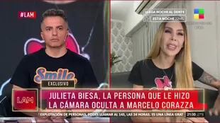 Julieta Biesa habló sobre la cámara oculta que prepararon para Marcelo Corazza en 2002