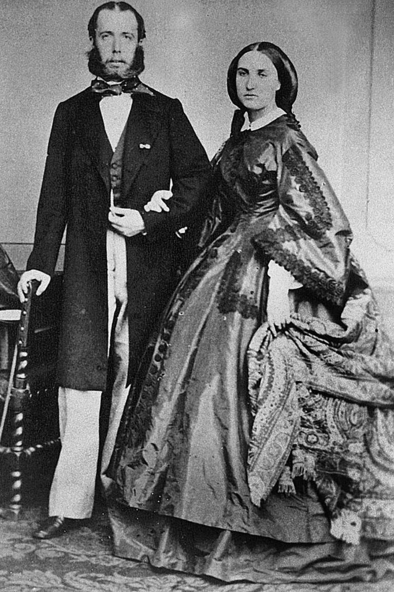 Maximiliano de Habsurgo y Carlota de Sajonia Coburgo fotografiados en 1864, el año en que llegaron a México