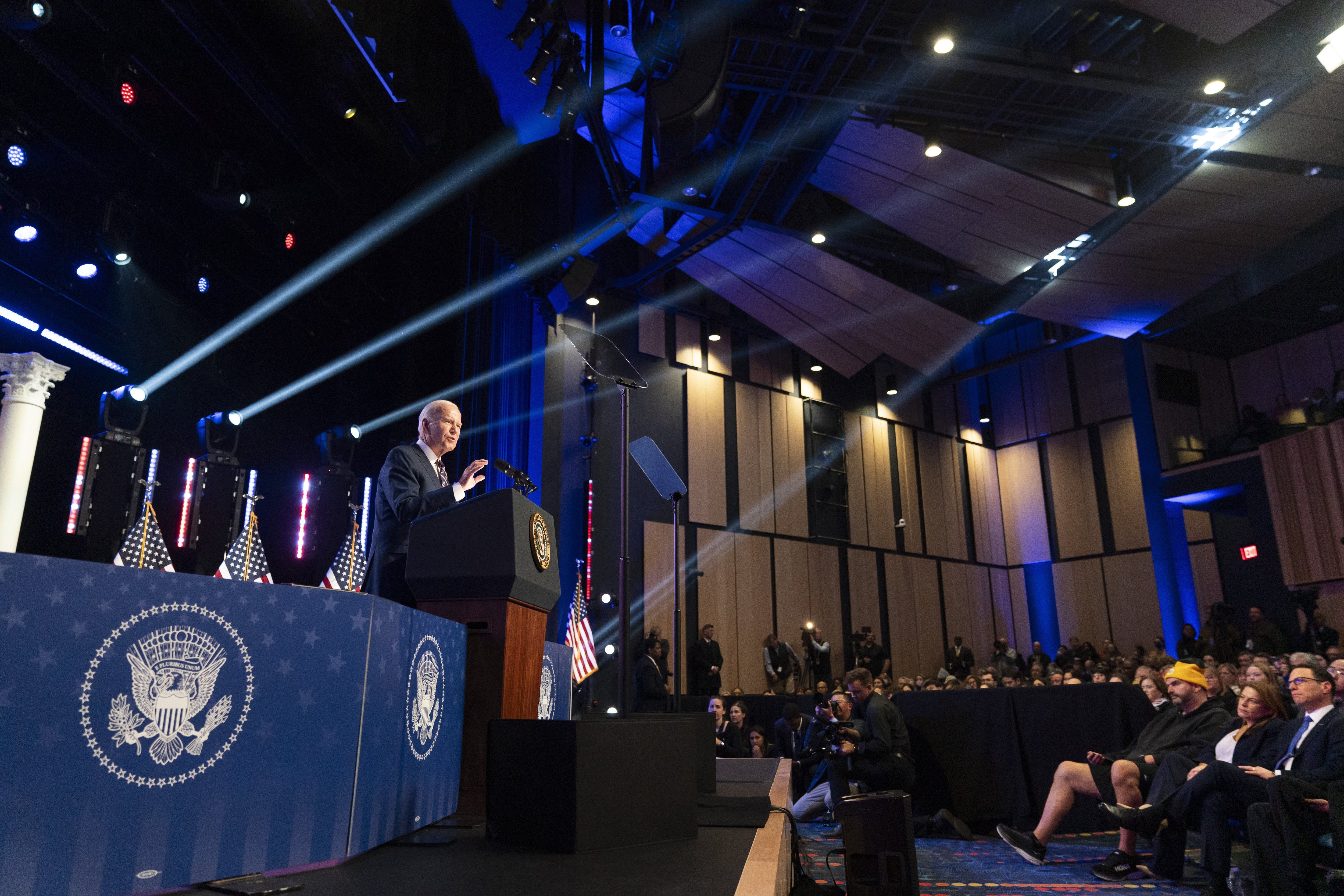 El presidente estadounidense Joe Biden durante su discurso en Pensilvania