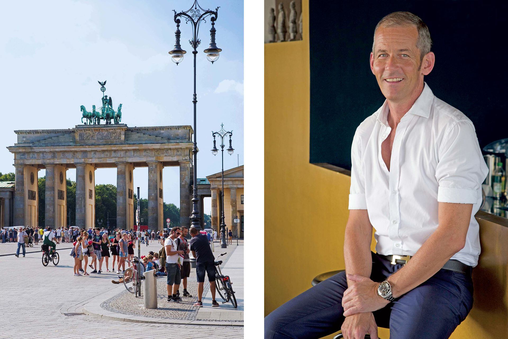 La Puerta de Brandenburgo, de estilo neoclásico, se terminó de construir a fines del siglo XVIII. Es símbolo tanto de Berlín como de toda Alemania. Harald Pignatelli fue un guía de lujo que nos abrió las puertas (muchas, ocultas) de su ciudad natal.