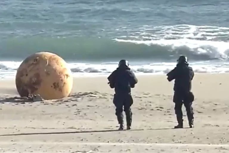 A giant ball has appeared off the coast of Japan causing confusion among authorities