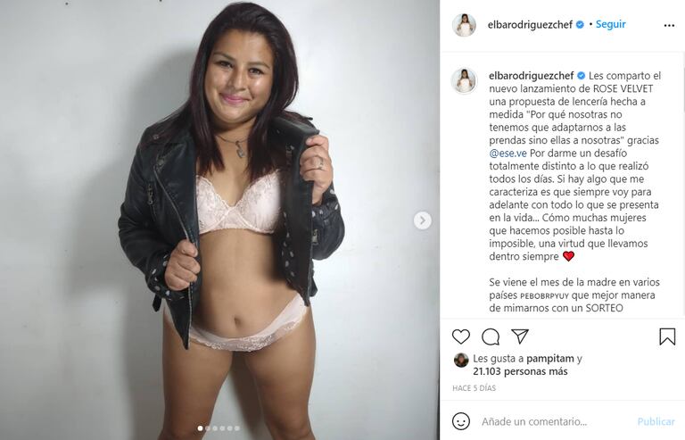 Elba Rodríguez se puso al frente de una campaña de ropa interior y compartió algunas fotos en Instagram.