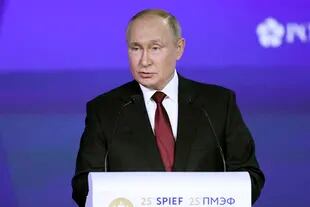 El presidente ruso, Vladimir Putin, durante su discurso