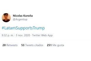 A través de las redes mostró su apoyo a Donald Trump